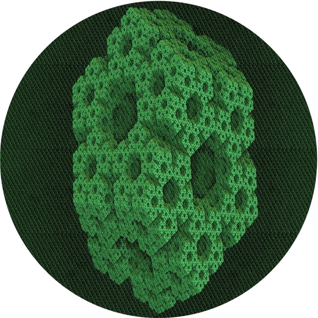 Ahgly Company Tapis d'Intérieur Rond Lavable en Machine Vert Transitionnel, 4 Pieds Rond