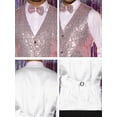 thumbnail image 6 of NOMADIC NOOK Men's Sparkle Sequin Suit Vest V Neck Waistcoat with Bow Tie 2 Pack, 6 of 6