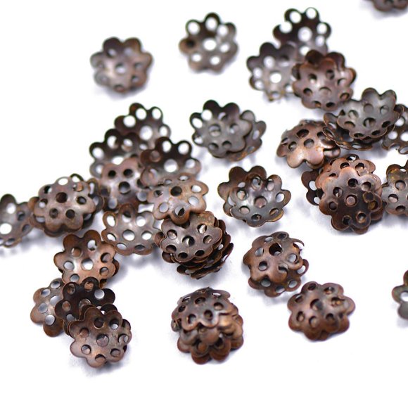 50 Unids 8mm Flower Spacer Bead Caps DIY Craft Bracelet Jewelry Finding
