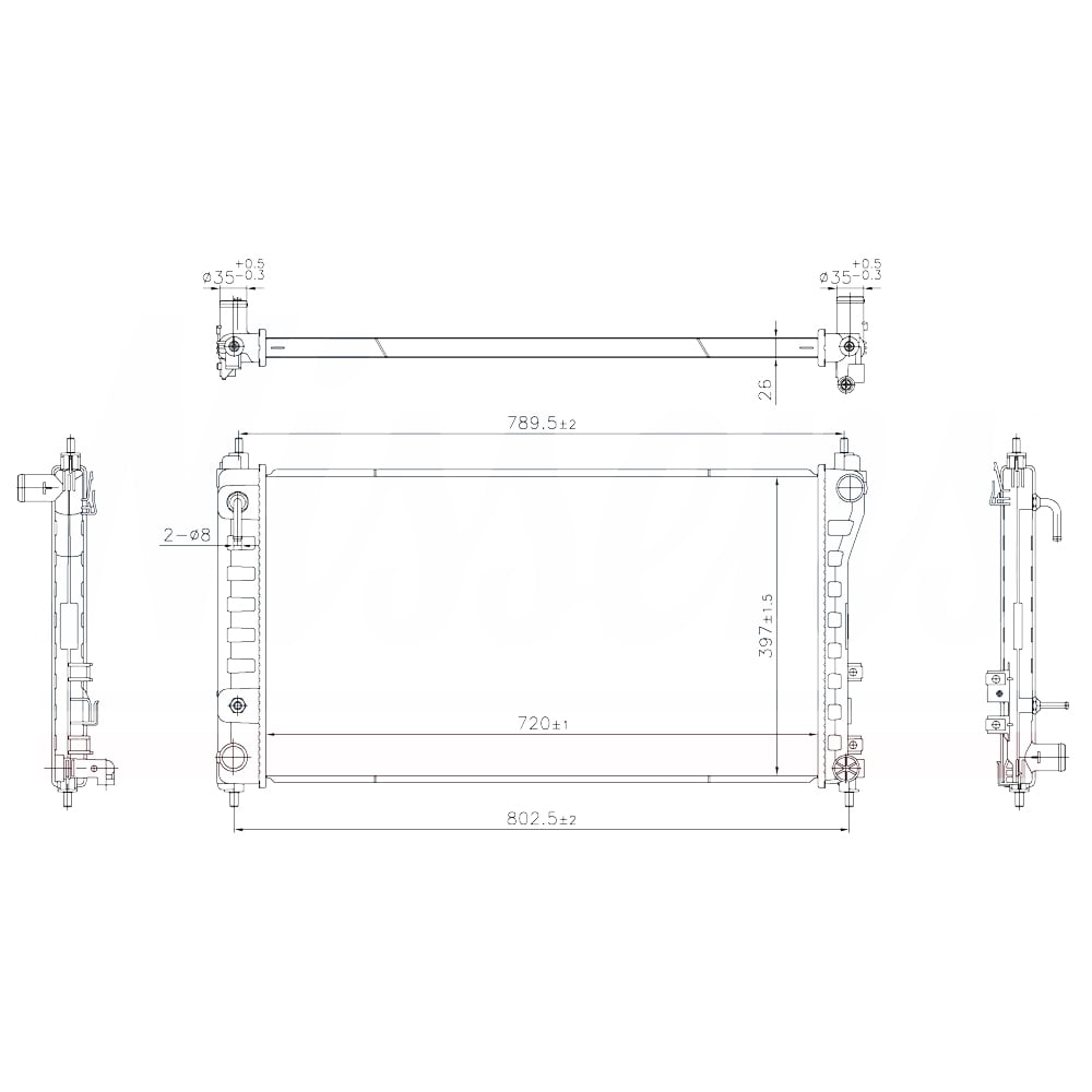 Radiator Compatible with 2019 2020 2021 Nissan Altima Sedan 2.5L L4 QR25DE 188hp S SV SR SL Platinum Direct Fit Aluminum Core Plastic Tanks Cross Flow Replaces 214606CA0C 13778