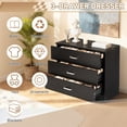 thumbnail image 6 of SESSLIFE 3 Drawer Nightstand, Black Night Stand with Silver Handles, Wood Bedside Table Storage Cabinet, Multi-Scene Furniture for Bedroom, Living Room, 6 of 8