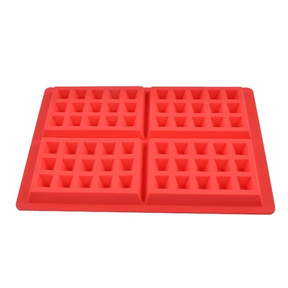 Silicone Waffle Mold - Non-Stick, Heat-Resistant (-40°C to 230°C), Dishwasher Safe, 10x5x5cm, Red Design, for Baking/Waffles/Muffins, Food-Grade Silicone, Easy to Release