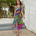 thumbnail image 5 of Vibrant Colorful Paisley Floral Design Artwork Sleeveless Dress Female Clothing Dress Women Summer 2025 Dress, 5 of 7