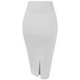 thumbnail image 2 of H&C Women Premium Nylon Ponte Stretch Office Pencil Skirt High Waist Made in The USA Below Knee, 2 of 4