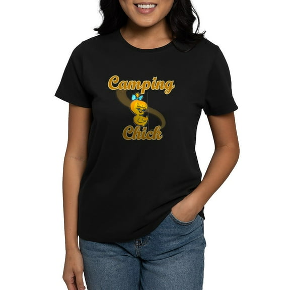 CafePress - Camping Chick #2 Women's Dark T Shirt - Women's Traditional Fit Dark T-Shirt