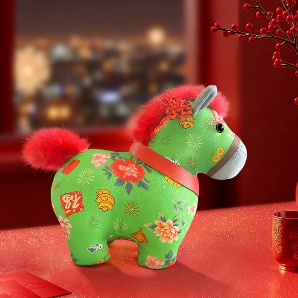 Juguetes de piscina, juguetes para bebés, juguetes para niños pequeños, figura de peluche de caballo del año 2026 - Caballo de peluche suave y adorable para decorar el coche o el año chino.