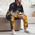 thumbnail image 7 of Naloa Elegant Lady With Hat Men’s Pajamas Set - Long Sleeve Button Down Sleep Shirt and Pajama Bottoms Sleepwear Set-XX-Large, 7 of 7
