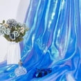 thumbnail image 3 of 4 Yards Organza Sheer Fabric Blue Lace Fabric Ribbon Holographic Gauze Cloth Iridescent Craft Cloth Lace for Curtain Wedding Dress DIY Supplies Home Decor Photography Background, 3 of 9