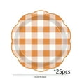 thumbnail image 2 of ACDANC Fall Harvest Paper Plates,Gingham Dessert Plates,9" Cake Salad Fruit Paper Plates,Disposable Autumn Theme Dinning Plates,Orange White Plaid Tableware,Thanksgiving Party Supplies,Bbq Picnic, 2 of 7