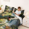 thumbnail image 3 of Homewish Retro Dinosaur Queen Sheets,Rustic Wild Animal Queen Sheet Sets,Green,4-Piece,1 Flat Sheet, 1 Fitted Sheet and 2 Pillowcases, 3 of 6