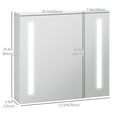 thumbnail image 3 of kleankin LED Lighted Medicine Cabinet with Mirror, Smart Touch, 3 of 10