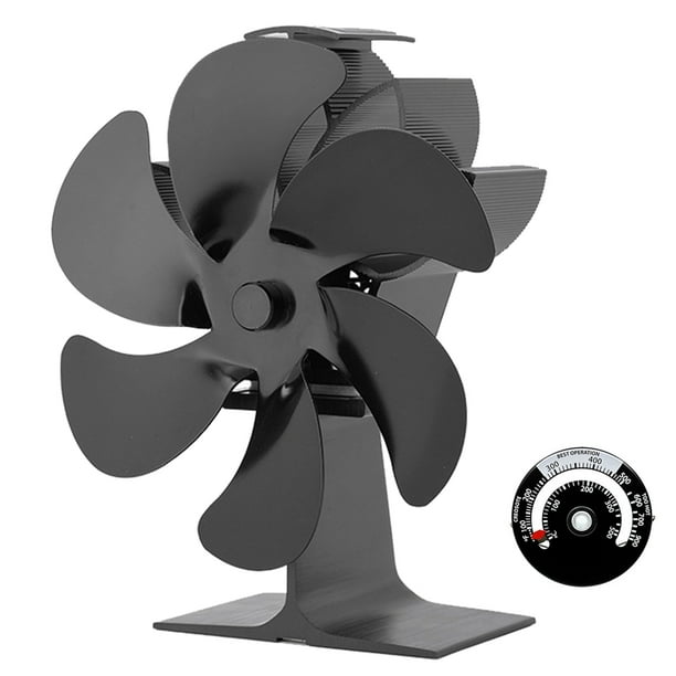 6 Blades Stove Fan Nopower Supply Required Automatic Silence Energy