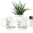 thumbnail image 2 of Koyal Wholesale Funny Christmas Coffee Mug Gag Couple Gift, I Like His Candy Cane, I Like Her Jingle Bells, 2-Pack, We, 2 of 3