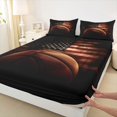 thumbnail image 4 of Manfei Basketball Queen Sheets,Sports Theme Queen Sheet Sets,Us Flag Decor,4-Piece,1 Flat Sheet, 1 Fitted Sheet and 2 Pillowcases, 4 of 6