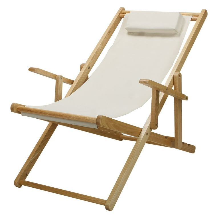 Sling Chair Natural Frame Natural Wheat Canvas