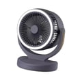 thumbnail image 1 of Ventilador de circulación de aire con ajuste de velocidad y cabezal giratorio de 360 ​​grados con LED portátil Negro, 1 of 9