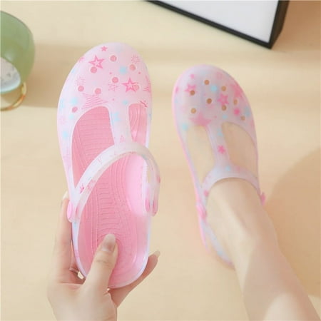 

Summer New Printed Hole Shoes Women‘s Sandals Jelly Shoes Beach Shoes Slip-resistant Women‘s Toe Sandals