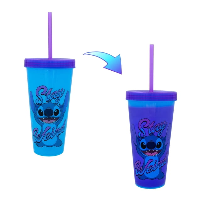 Vaso de viaje de plástico Silver Buffalo Disney Lilo & Stitch