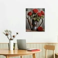 thumbnail image 2 of JRXY Red Rose Canvas Wall Art: Rustic Black White Flower Framed Bedroom Decor - Vintage Vase Picture Home Decoration Farmhouse Print Artwork for Living Room Kitchen  pattern3, 2 of 4