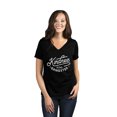 thumbnail image 2 of Kindness Is So Gangster Women's Fashion Relaxed V-Neck T-Shirt Tee Heather Black Medium, 2 of 5
