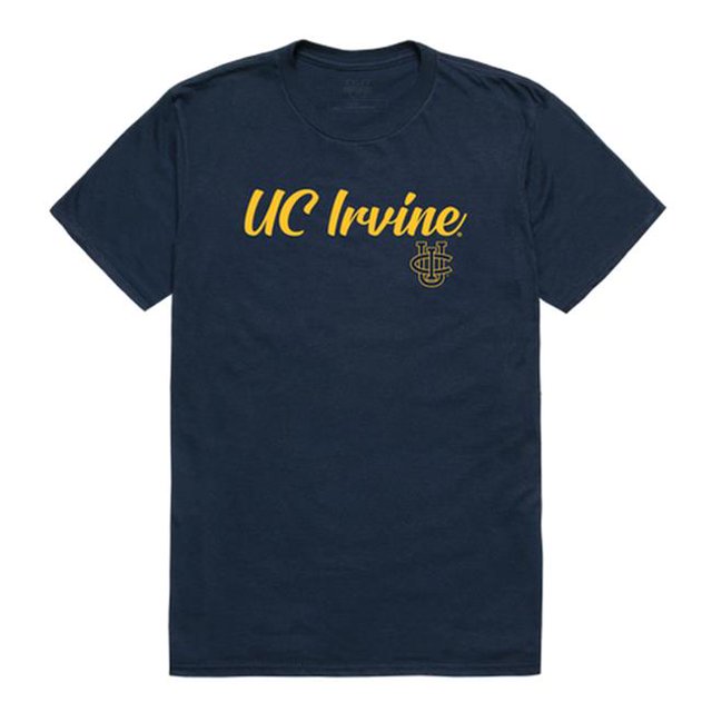 W Republic 554-162-NVY-02 University of California Irvine Script T-Shirt, Navy - Medium
