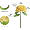 thumbnail image 4 of Flores artificiales hortensias amarillas, 3 piezas de látex natural realista, flor de imitación de 21 pulgadas de largo, hortensias de varilla para el hogar, fiesta, regalos de boda al aire, 4 of 4
