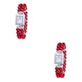 thumbnail image 2 of Minnieouse Reloj de de acero inoxidable para mujer, de color sólido, elegante, informal, analógico, para chicas, para mujer, reloj de Rojo 2piezas, 2 of 6