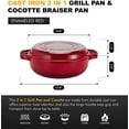 thumbnail image 2 of Bruntmor | 2-In-1 Enameled Cast Iron Cocotte Double Braiser Pan With Grill Lid, 2 of 7