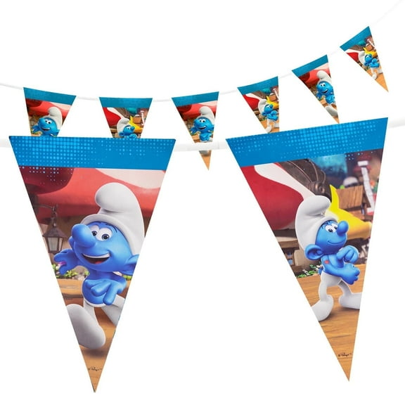 Party Factory Smurfs Pennant Chain Paper with 10 pennants Length 196.8 inch