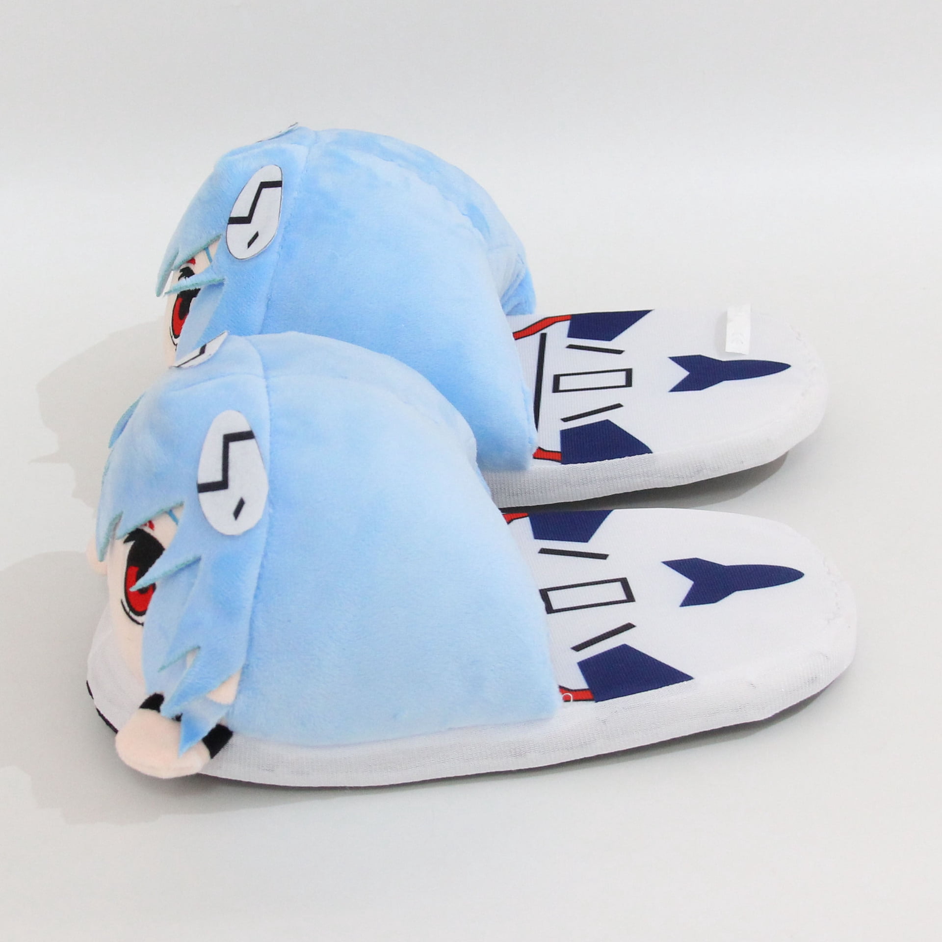 Anime Ayanami Rei Slippers Toys Winter Warm Plush Shoes 11'' Long For Kids Youth Home