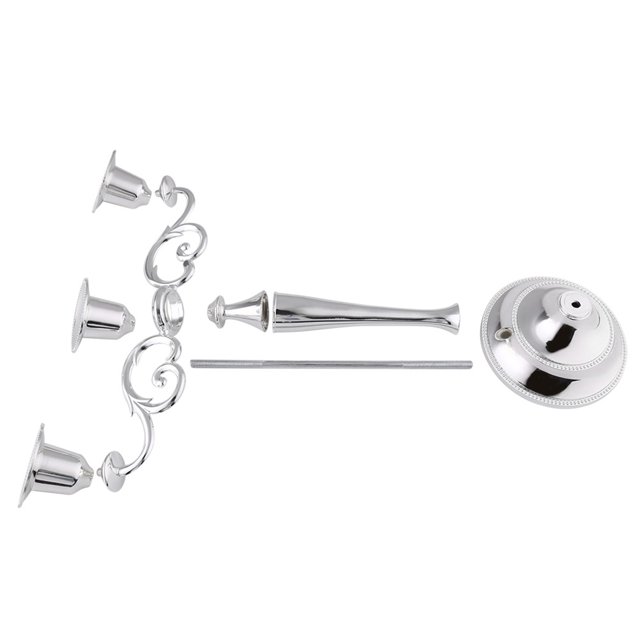 Delaman® Sostenedor de Vela de 3 Brazos de Metal de Estilo Europeo Candelabro Stand for la Boda de la Palmatoria Decoración (Color : Plata)