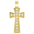thumbnail image 2 of 14k Yellow Gold Unisex Cz Cross Religious Charm Pendant Pendant Necklace for Men Women, 2 of 2