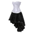 thumbnail image 2 of Grebrafan Steampunk Corsets à Fermeture Éclair Bustiers avec Jupe pour Femmes 6TG Blanc, 2 of 5
