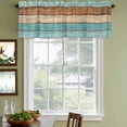 thumbnail image 4 of Farmhouse Aqua Brown Valances for Windows, Decorative Rod Pocket Window Valance Curtains, Vintage Wooden Striped Short Curtain Drapes for Kitchen/Bathroom/Living Room, 2 Panels, 60" W x 18" L, 4 of 8