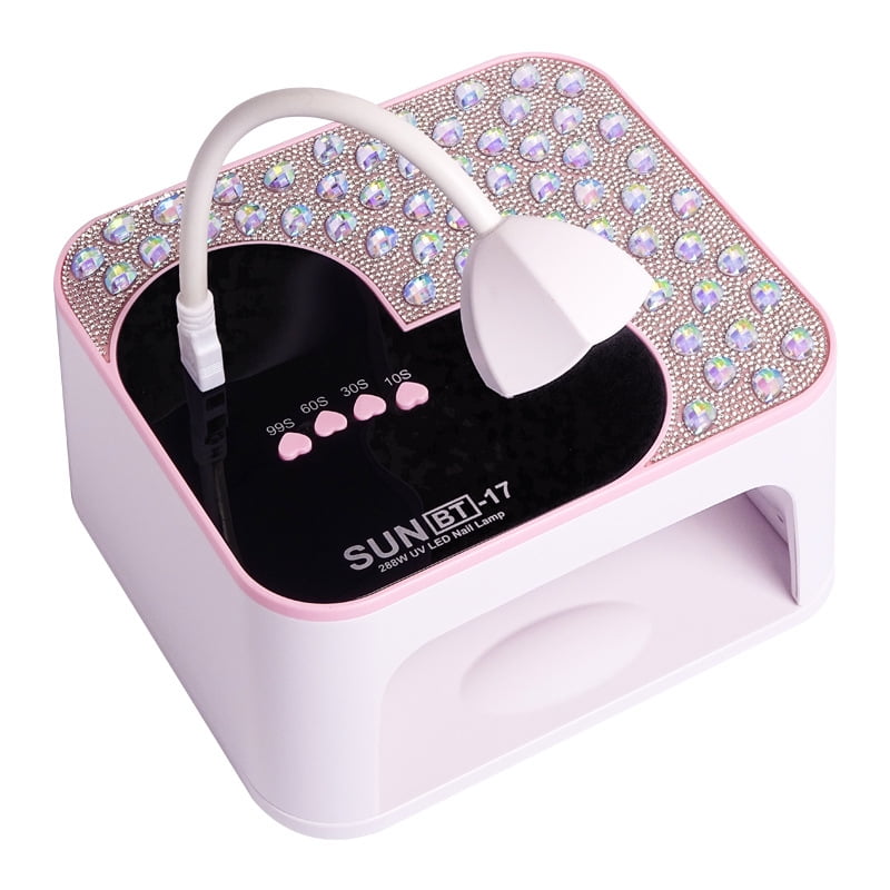 BT-17 Professional Nail Lamp - 288W High-Speed LED/UV Nail Dryer, 99s Timer for Gel Polish Curing, Large Space for Both Hands/Feet, Salon & Home Use
