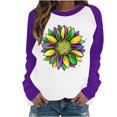 thumbnail image 2 of Qiopertar Mode Femmes Imprimé Col Rond Pull Tops Manches Longues Blouse Confortable Chandail en Molleton Offres de la Semaine Liquidation Moins de 5$ jusqu'à 90 % de Réduction, 2 of 4