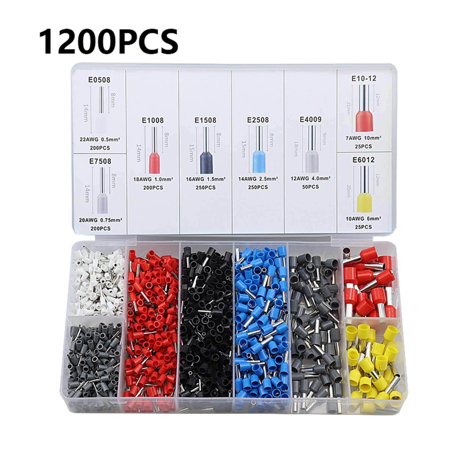 European style Crimper Terminal Crimping Pliers Wire Stripper Crimper Ferrule Crimping Hand Tool Pliers+ 1200 Terminals Kit Set ,Durability That Lasts