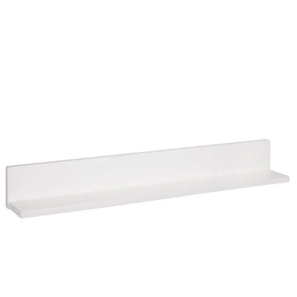 Honey Can Do Wood LShape Wall Shelf with 15lb Capacity, White