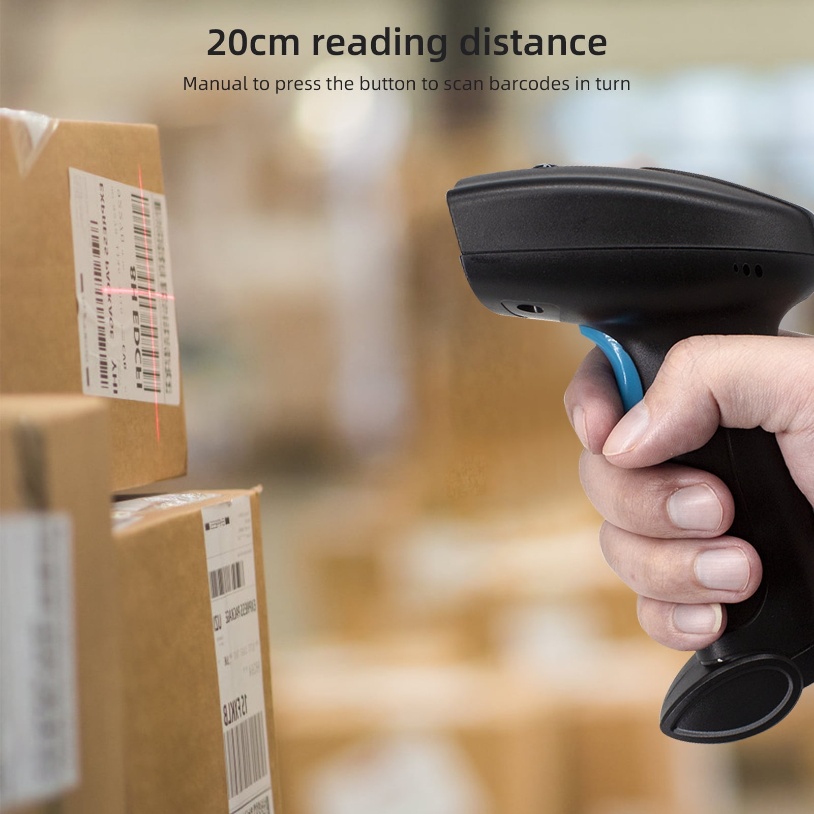 handheld scanner Scanner 1D/2D Barcode Scanner Handheld USB Wired Bar Code Reader Manual Trigger/Auto Continuous Scanning Support Paper Code Compatible with Mac for Supermarket