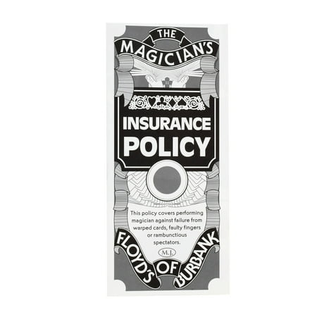 Magic Trick Prop - Novelty Magician Insurance Policy Magic Card Trick Comedy Prop Stage Gag Joke