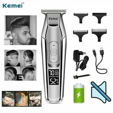 FNNMNNR Hair Clippers for Men,Electric Pro Hair Clippers Cordless Rechargeable Hair Grooming Kits T-Blade Close Cutting Trimmer for Men Zero Gap Baldhead Beard Shaver, Silver