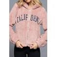thumbnail image 2 of Women's California Embroidery Hooded Faux Fur Jacket - Cozy and Stylish, 2 of 6