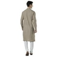 thumbnail image 3 of Ethnix Men's Banded Collar All-Over Diamond Print Indian Kurta Tunic Pajama Set; Beige; SM, 3 of 6