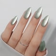 thumbnail image 6 of VSALON Press on Nails Medium Almond - Green Cat Eye Glassy Glitter Nails Kit for Women, Reusable Fake Nails & Soft Gel Nail Glue, Protector Cuticle Oil, Tabs & Nail File 32 PCS in 16 Sizes, 6 of 8