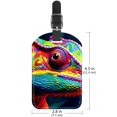 thumbnail image 6 of Square 2Pack PU Leather Chameleon Cruise Luggage Tag with Privacy Cover and Name ID Tag for Travel Handbags Backpacks Luggage Tags, 6 of 6