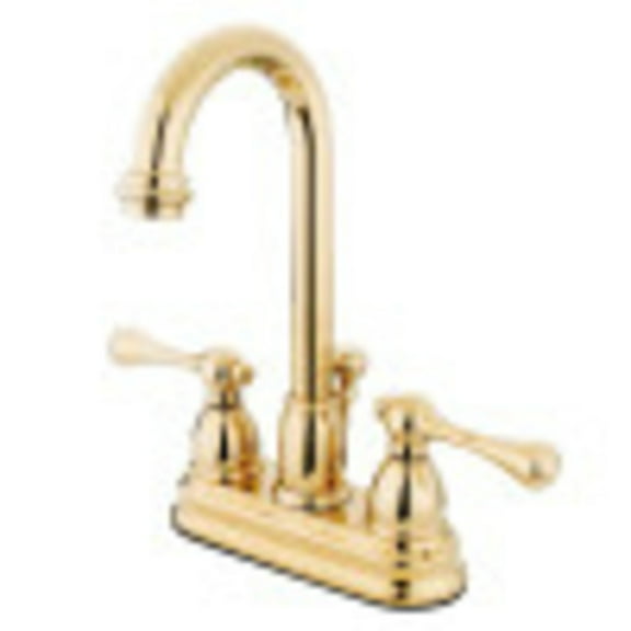 Kingston Brass KB3612BL 4 in. Centerset Bathroom Faucet, Polished Brass