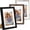 Black & Brown & Distressed White, variant on 5x5 Picture Frame Set of 3, Photo Frame for Wall Mounting or Tabletop, Engineered Wood with Shatter Resistant Plexiglass, Black