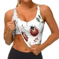 thumbnail image 3 of Rateoe Watercolor Ladybug Print Womens' Sports Bras Scoop Neck Sports Vest- Padded U Back Seamless High Impact Support-, 3 of 8