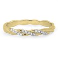 thumbnail image 3 of Dazzlingrock Collection 0.10 Carat (ctw) 14K Round Cut Diamond Swirl Wedding Band Stackable Ring 1/10 CT, Yellow Gold, Size 7.5, 3 of 4