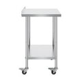 thumbnail image 1 of KFFKFF Table Utilitaire en Acier Inoxydable 24 x 30 x 40 Pouces, Station de Préparation de Cuisine Industrielle avec Roulettes, Support de Préparation Robuste, Table de Travail Métallique à Hauteur Personnalisable pour Salle à Manger, Résidence et Auberge, 1 of 9